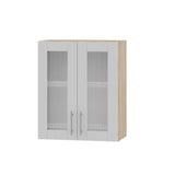 Кухонный модуль витрина Оптима Верх ВВ06-600 Дуб Сонома/Нимфея Альба (Белый) 600х296х720 мм (DTM-073150)