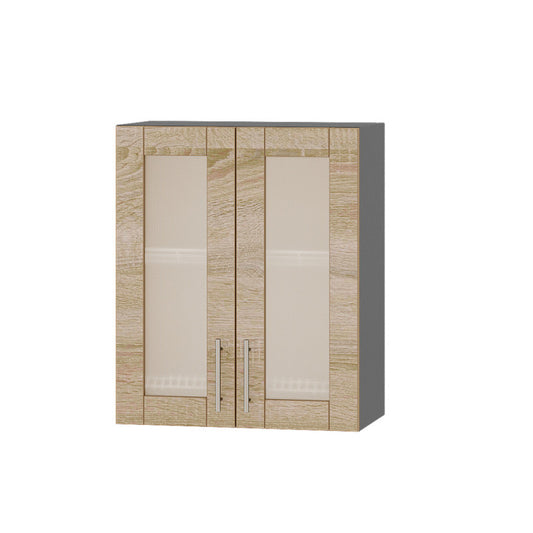 Кухонный модуль витрина Оптима Верх ВВ06-600 Белый/Дуб Сонома 600х296х720 мм (DTM-073134)