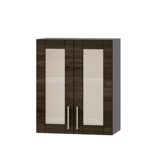 Кухонный модуль витрина Оптима Верх ВВ06-600 Антрацит/Дуб Сонома Трюфель 600х296х720 мм (DTM-073128)