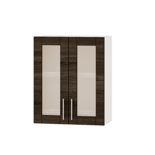 Кухонный модуль витрина Оптима Верх ВВ06-600 Белый/Дуб Сонома Трюфель 600х296х720 мм (DTM-073135)