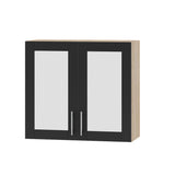 Кухонный модуль витрина Оптима Верх ВВ06-800 Дуб Сонома/Антрацит 800х296х720 мм (DTM-073251)