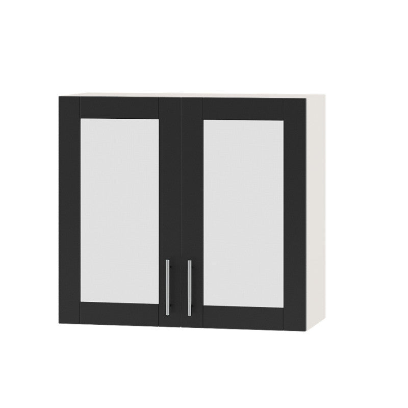 Кухонный модуль витрина Оптима Верх ВВ06-800 Белый/Антрацит 800х296х720 мм (DTM-073158)