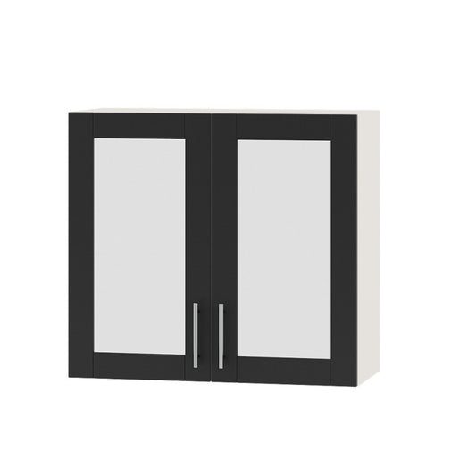 Кухонный модуль витрина Оптима Верх ВВ06-800 Белый/Антрацит 800х296х720 мм (DTM-073158)