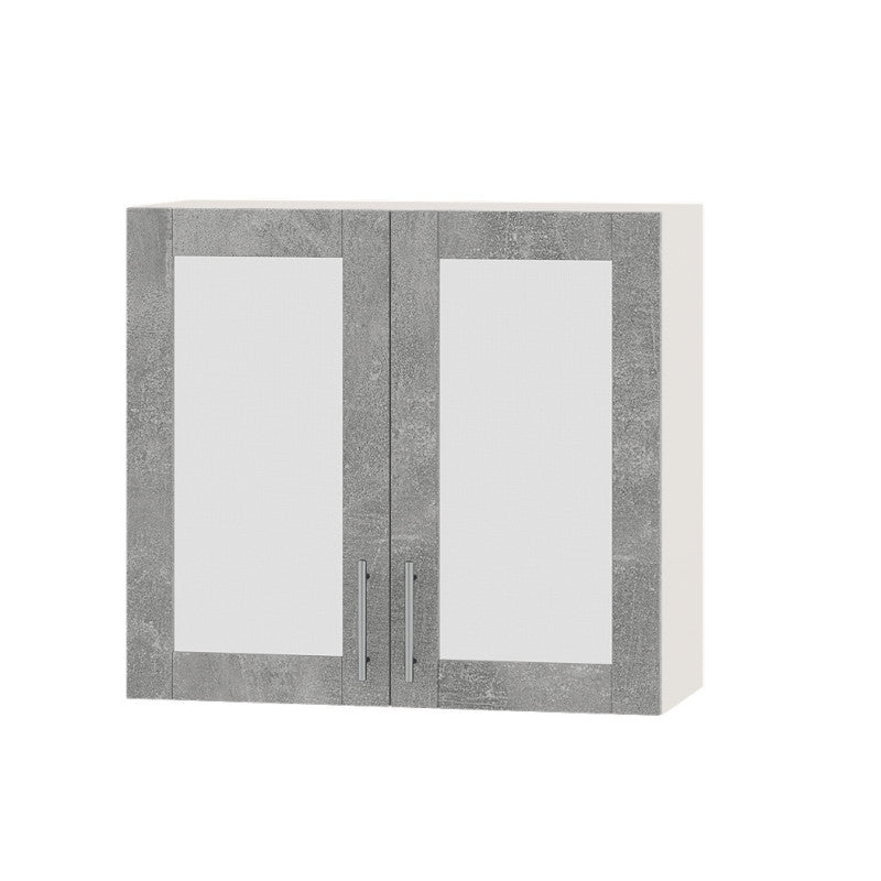 Кухонный модуль витрина Оптима Верх ВВ06-800 Белый/Бетон 800х296х720 мм (DTM-073159)