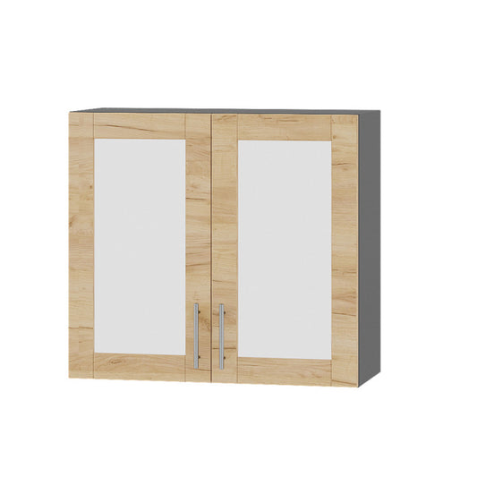 Кухонный модуль витрина Оптима Верх ВВ06-800 Антрацит/Дуб Крафт Золотой 800х296х720 мм (DTM-073154)