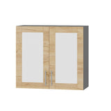 Кухонный модуль витрина Оптима Верх ВВ06-800 Антрацит/Дуб Крафт Золотой 800х296х720 мм (DTM-073154)