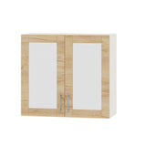 Кухонный модуль витрина Оптима Верх ВВ06-800 Белый/Дуб Крафт Золотой 800х296х720 мм (DTM-073161)