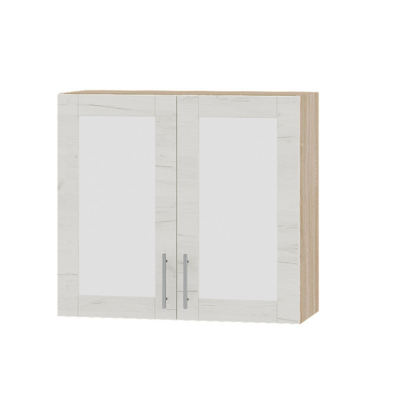 Кухонный модуль витрина Оптима Верх ВВ06-800 Дуб Сонома/Дуб Крафт Белый 800х296х720 мм (DTM-073253)