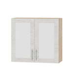 Кухонный модуль витрина Оптима Верх ВВ06-800 Дуб Сонома/Дуб Крафт Белый 800х296х720 мм (DTM-073253)