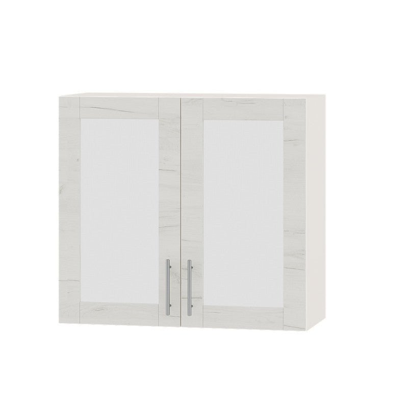 Кухонный модуль витрина Оптима Верх ВВ06-800 Белый/Дуб Крафт Белый 800х296х720 мм (DTM-073160)