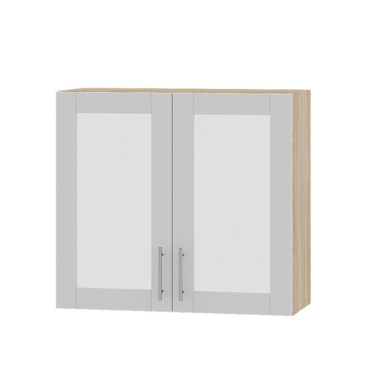 Кухонный модуль витрина Оптима Верх ВВ06-800 Дуб Сонома/Нимфея Альба (Белый) 800х296х720 мм (DTM-073257)