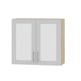 Кухонный модуль витрина Оптима Верх ВВ06-800 Дуб Сонома/Нимфея Альба (Белый) 800х296х720 мм (DTM-073257)