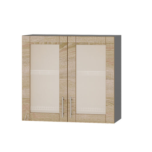 Кухонный модуль витрина Оптима Верх ВВ06-800 Антрацит/Дуб Сонома 800х296х720 мм (DTM-073155)