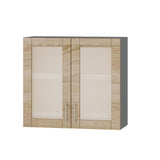 Кухонный модуль витрина Оптима Верх ВВ06-800 Антрацит/Дуб Сонома 800х296х720 мм (DTM-073155)