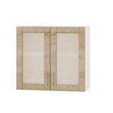 Кухонный модуль витрина Оптима Верх ВВ06-800 Белый/Дуб Сонома 800х296х720 мм (DTM-073162)