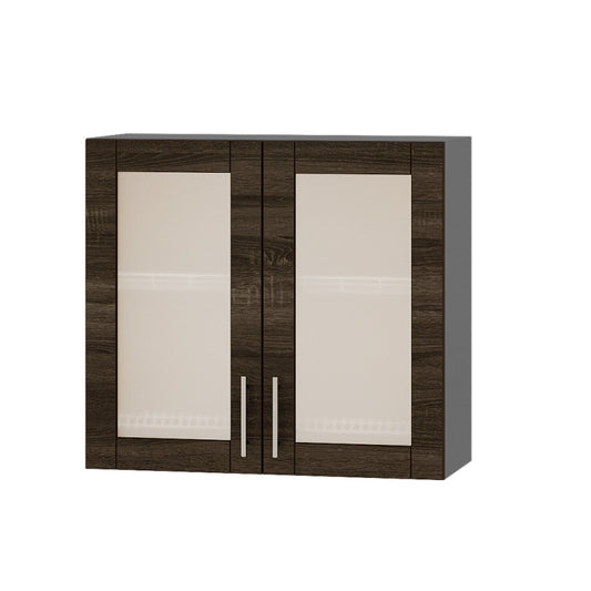 Кухонный модуль витрина Оптима Верх ВВ06-800 Антрацит/Дуб Сонома Трюфель 800х296х720 мм (DTM-073156)