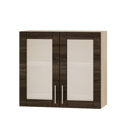 Кухонный модуль витрина Оптима Верх ВВ06-800 Дуб Сонома/Дуб Сонома Трюфель 800х296х720 мм (DTM-073256)