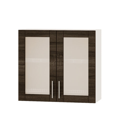 Кухонный модуль витрина Оптима Верх ВВ06-800 Белый/Дуб Сонома Трюфель 800х296х720 мм (DTM-073163)