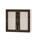 Кухонный модуль витрина Оптима Верх ВВ06-800 Белый/Дуб Сонома Трюфель 800х296х720 мм (DTM-073163)