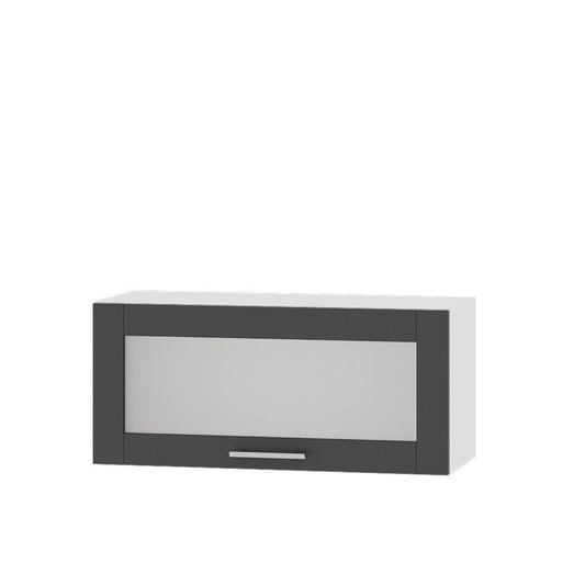 Кухонный модуль витрина Оптима Верх ВВ09-800 Белый/Антрацит 800х296х360 мм (DTM-073293)