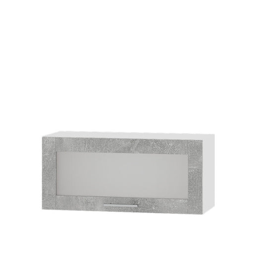 Кухонный модуль витрина Оптима Верх ВВ09-800 Белый/Бетон 800х296х360 мм (DTM-073294)