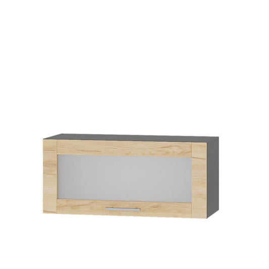 Кухонный модуль витрина Оптима Верх ВВ09-800 Антрацит/Дуб Крафт Золотой 800х296х360 мм (DTM-073289)