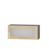 Кухонный модуль витрина Оптима Верх ВВ09-800 Антрацит/Дуб Крафт Золотой 800х296х360 мм (DTM-073289)