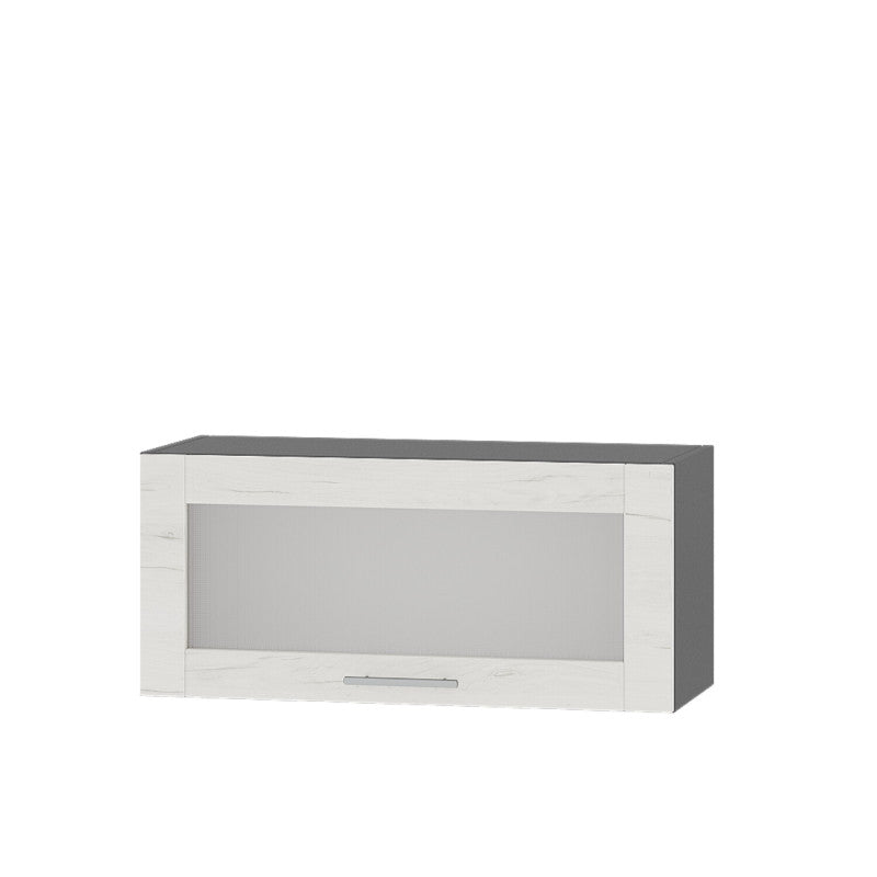 Кухонный модуль витрина Оптима Верх ВВ09-800 Антрацит/Дуб Крафт Белый 800х296х360 мм (DTM-073288)