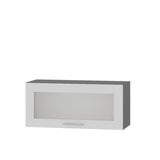 Кухонный модуль витрина Оптима Верх ВВ09-800 Антрацит/Нимфея Альба (Белый) 800х296х360 мм (DTM-073292)