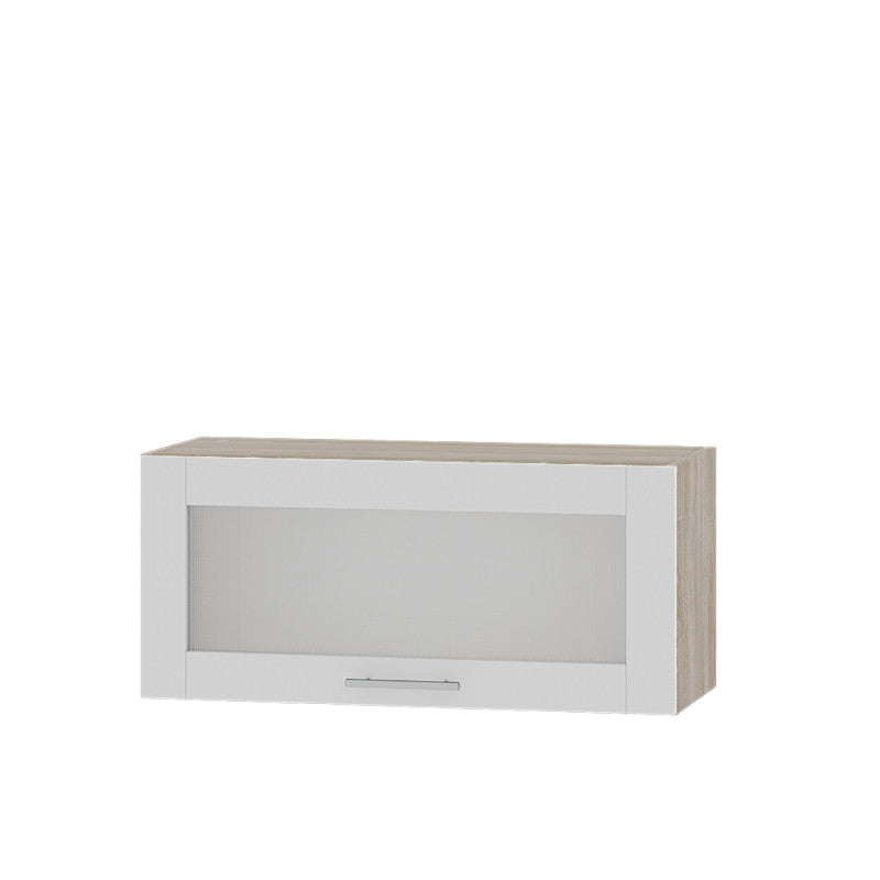 Кухонный модуль витрина Оптима Верх ВВ09-800 Дуб Сонома/Нимфея Альба (Белый) 800х296х360 мм (DTM-073306)