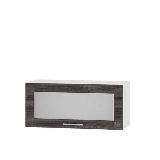 Кухонный модуль витрина Оптима Верх ВВ09-800 Белый/Дуб Сонома Трюфель 800х296х360 мм (DTM-073298)