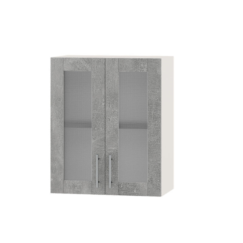 Кухонный модуль витрина Оптима Верх ВВ10-600 Белый/Бетон 600х296х720 мм (DTM-073315)