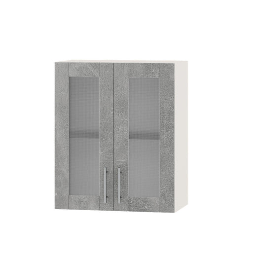 Кухонный модуль витрина Оптима Верх ВВ10-600 Белый/Бетон 600х296х720 мм (DTM-073315)