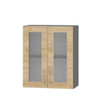 Кухонный модуль витрина Оптима Верх ВВ10-600 Антрацит/Дуб Крафт Золотой 600х296х720 мм (DTM-073310)