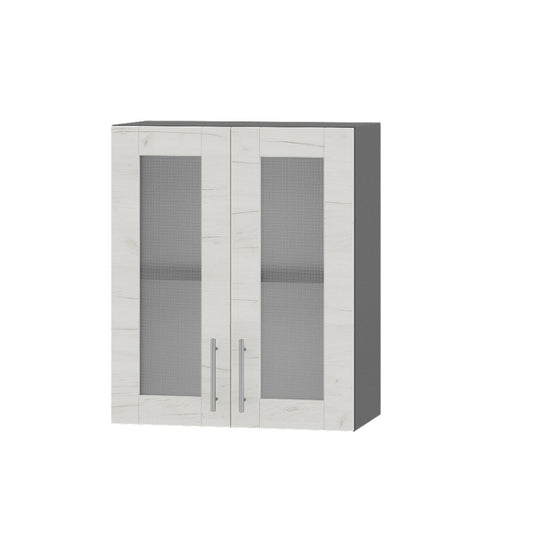 Кухонный модуль витрина Оптима Верх ВВ10-600 Антрацит/Дуб Крафт Белый 600х296х720 мм (DTM-073309)