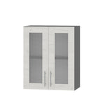 Кухонный модуль витрина Оптима Верх ВВ10-600 Антрацит/Дуб Крафт Белый 600х296х720 мм (DTM-073309)