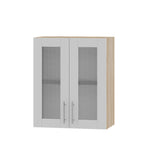 Кухонный модуль витрина Оптима Верх ВВ10-600 Дуб Сонома/Нимфея Альба (Белый) 600х296х720 мм (DTM-073422)