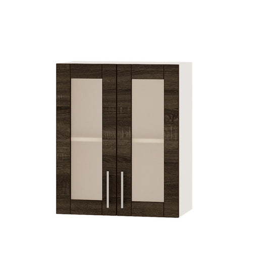 Кухонный модуль витрина Оптима Верх ВВ10-600 Белый/Дуб Сонома Трюфель 600х296х720 мм (DTM-073319)