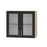 Кухонный модуль витрина Оптима Верх ВВ10-800 Дуб Сонома/Антрацит 800х296х720 мм (DTM-073443)