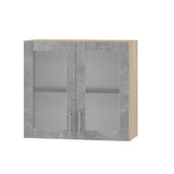 Кухонный модуль витрина Оптима Верх ВВ10-800 Дуб Сонома/Бетон 800х296х720 мм (DTM-073444)