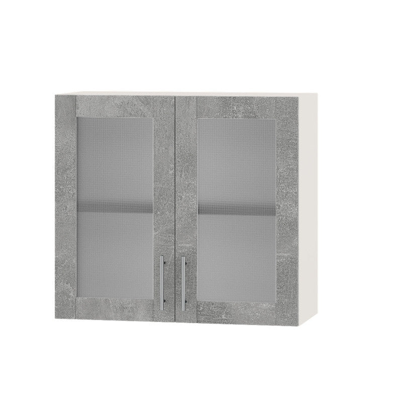 Кухонный модуль витрина Оптима Верх ВВ10-800 Белый/Бетон 800х296х720 мм (DTM-073431)