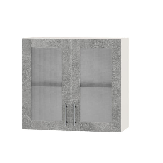 Кухонный модуль витрина Оптима Верх ВВ10-800 Белый/Бетон 800х296х720 мм (DTM-073431)