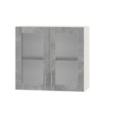 Кухонный модуль витрина Оптима Верх ВВ10-800 Белый/Бетон 800х296х720 мм (DTM-073431)