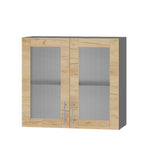 Кухонный модуль витрина Оптима Верх ВВ10-800 Антрацит/Дуб Крафт Золотой 800х296х720 мм (DTM-073426)