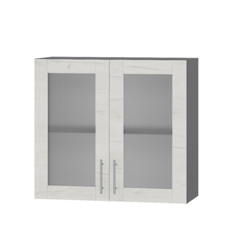 Кухонный модуль витрина Оптима Верх ВВ10-800 Антрацит/Дуб Крафт Белый 800х296х720 мм (DTM-073425)