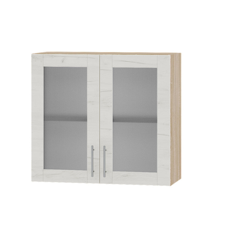 Кухонный модуль витрина Оптима Верх ВВ10-800 Дуб Сонома/Дуб Крафт Белый 800х296х720 мм (DTM-073445)