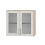 Кухонный модуль витрина Оптима Верх ВВ10-800 Дуб Сонома/Дуб Крафт Белый 800х296х720 мм (DTM-073445)