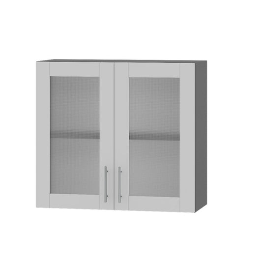 Кухонный модуль витрина Оптима Верх ВВ10-800 Антрацит/Нимфея Альба (Белый) 800х296х720 мм (DTM-073429)