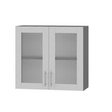 Кухонный модуль витрина Оптима Верх ВВ10-800 Антрацит/Нимфея Альба (Белый) 800х296х720 мм (DTM-073429)