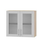 Кухонный модуль витрина Оптима Верх ВВ10-800 Дуб Сонома/Нимфея Альба (Белый) 800х296х720 мм (DTM-073449)